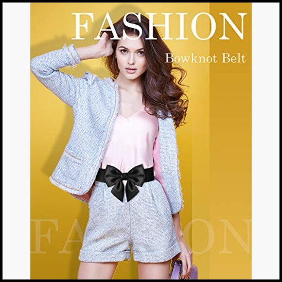 Vintage Bowknot Elastic Belt for Dresses Stretch Cinch Accessory main image 5